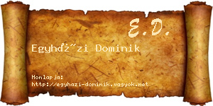 Egyházi Dominik névjegykártya