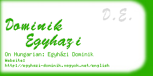 dominik egyhazi business card